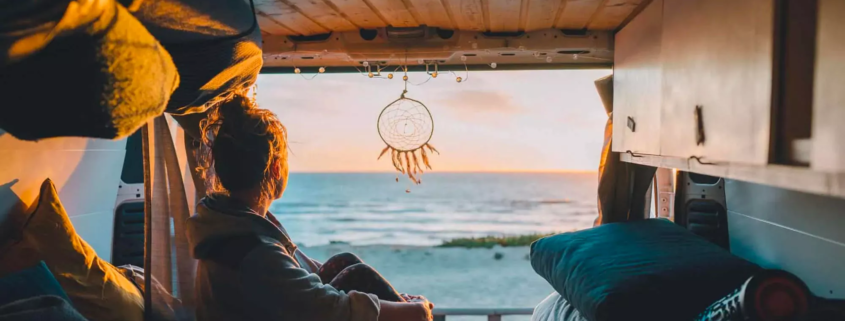 Camper van by the beach