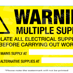Warning Multiple Supplies Labels 100x50mm