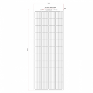 270W semi-flexible fibreglass solar panel with durable ETFE coating