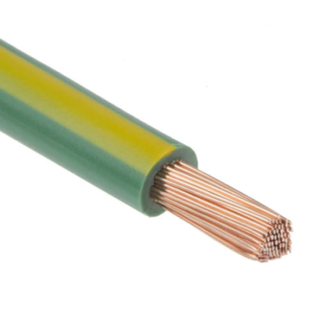 1 Meter of 4.0mm² Tri-Rated Green/Yellow Bonding Cable
