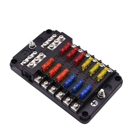 12 Way Circuit Fuse Board LED Compact YJ12FB1714L