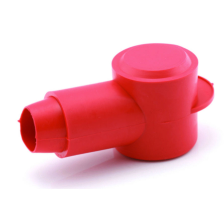 Battery Terminal Insulated Cover VTE 32mm Red Angled Cover 17.78mm