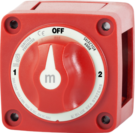 Blue Sea m-Series Selector 3 Position Battery Switch - Red (6008)