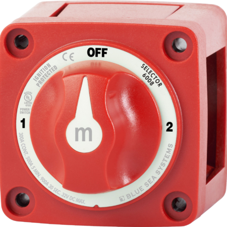 Blue Sea m-Series Selector 3 Position Battery Switch - Red (6008)