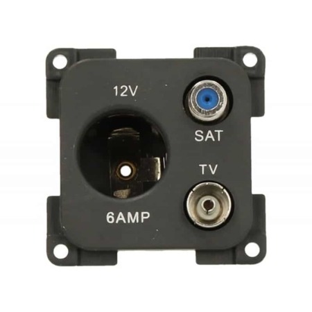 C-Line 12 Volt TV & Satellite Socket - Dark Grey - ( 50 ) PO255