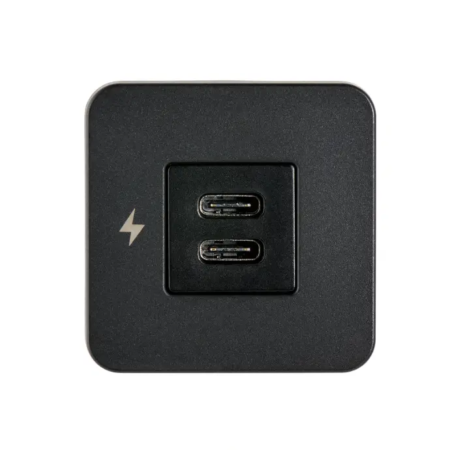 Scanstrut TILE - USB-C / USB-C Interiors Charging Socket 12/24V - Black Bezel SC-TILE-20