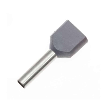 Twin Cord End 0.75mm Grey Single Unit TCE0.75