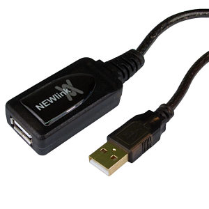 USB 2.0 Active Extension A Male to A Female Cable 10m Black - AUSBX10