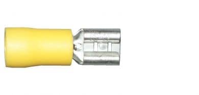Yellow Female Spade 6.3mm/0.8mm Single Unit WT6