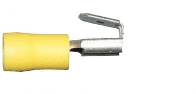 Yellow Piggy Back Connector 6.3mm Single Unit WT57